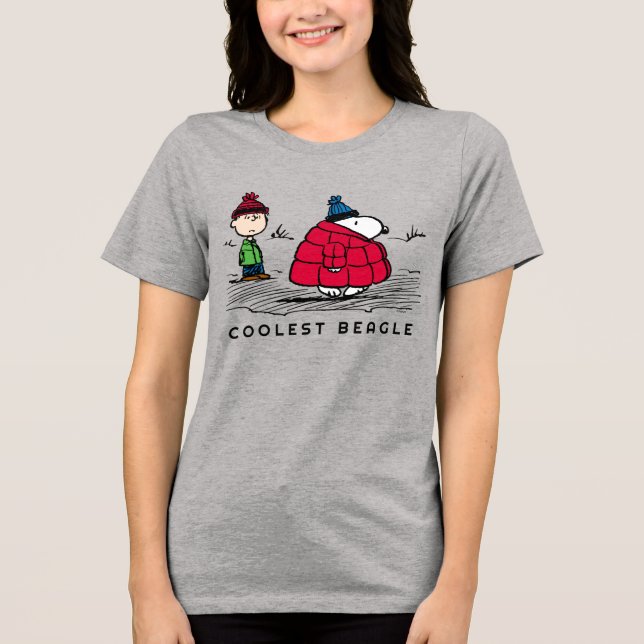 Peanuts | Snoopy & Linus Down Filled Jacket Tri-Blend Shirt (Front)