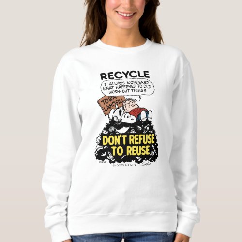 Peanuts  Snoopy  Linus Recycle  Reuse Sweatshirt