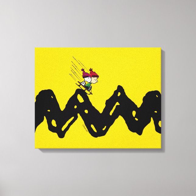 Peanuts | Snoopy & Linus Sled Ride Canvas Print (Front)