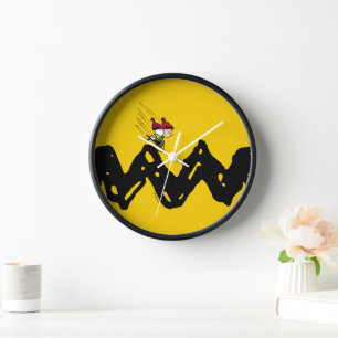 Peanuts Snoopy & Linus Sled Ride Clock