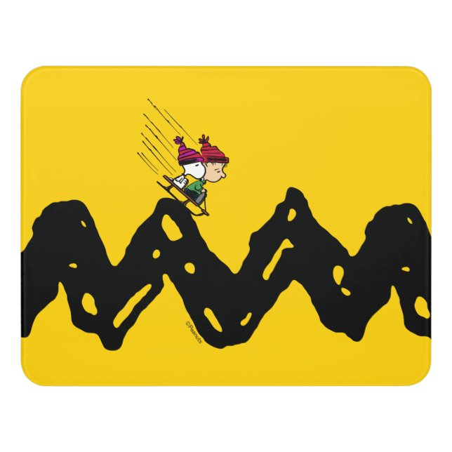 Peanuts | Snoopy & Linus Sled Ride Door Sign (Contemporary Front)