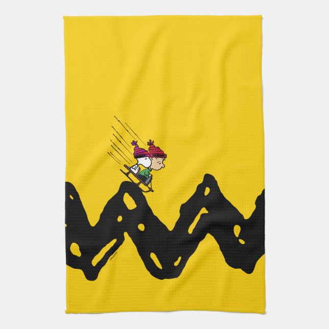 Peanuts | Snoopy & Linus Sled Ride Kitchen Towel (Vertical)