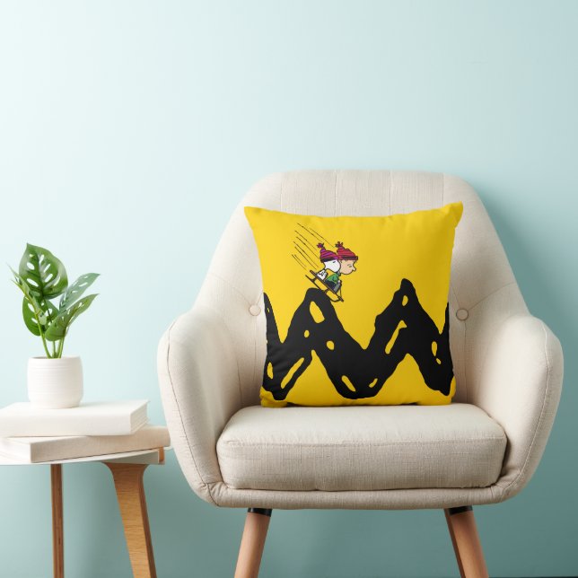 Peanuts | Snoopy & Linus Sled Ride Throw Pillow (Chair)