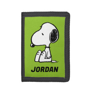 Peanuts   Snoopy Looking Down   Add Your Name Trifold Wallet