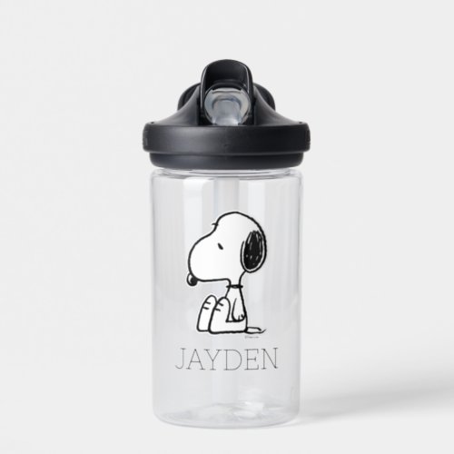 Peanuts  Snoopy Looking Down  Add Your Name Water Bottle