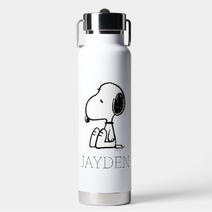Peanuts Snoopy Looking Down Add Your Name Water Bottle