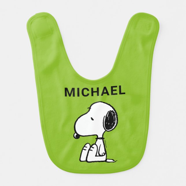 Peanuts | Snoopy Looking Down Baby Bib (Front)