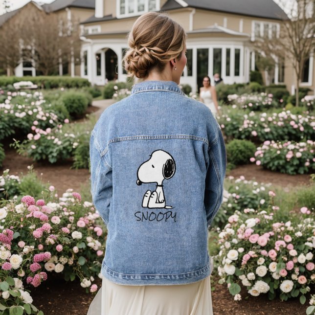 Peanuts | Snoopy Looking Down Denim Jacket | Zazzle
