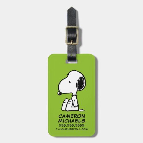 Peanuts  Snoopy Looking Down Luggage Tag