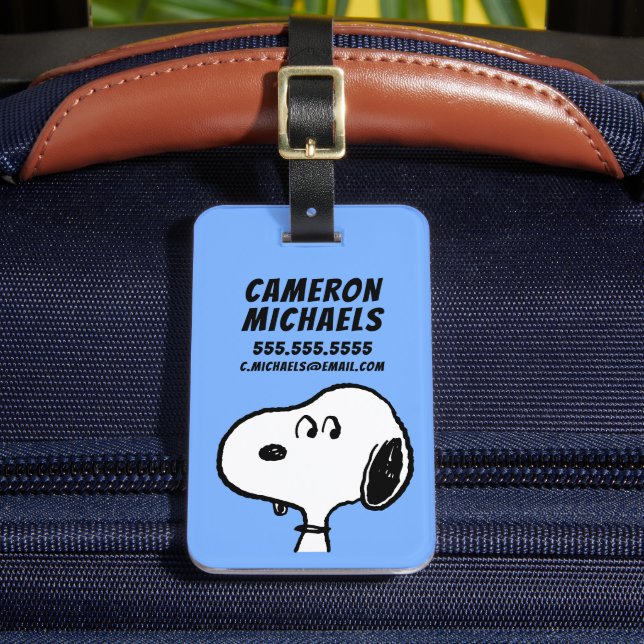 Peanuts | Snoopy Looks Luggage Tag (Front Insitu 2)