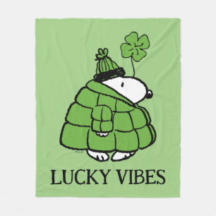 Peanuts Snoopy Lucky Clover Fleece Blanket