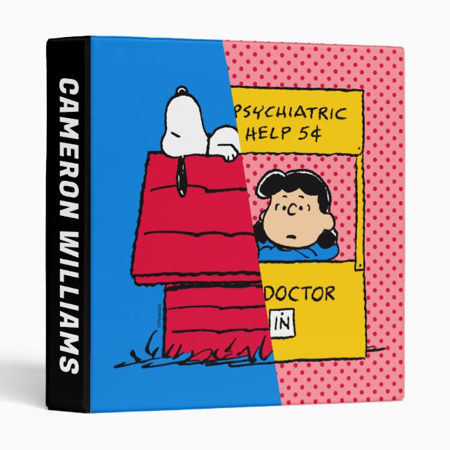 Peanuts | Snoopy & Lucy Half & Half 3 Ring Binder (Front/Spine)