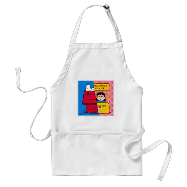 Peanuts | Snoopy & Lucy Half & Half Adult Apron (Front)