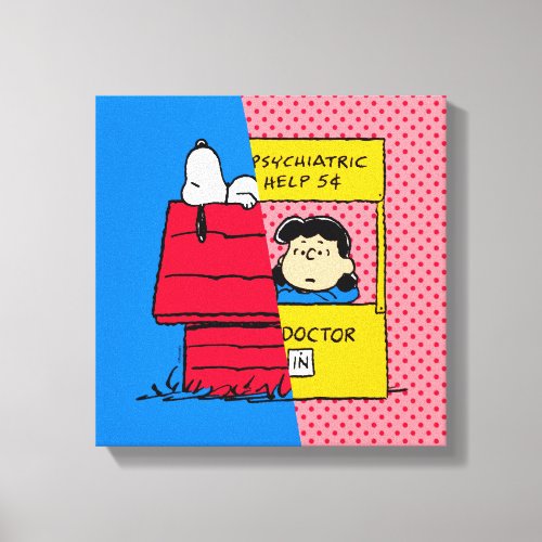 Peanuts  Snoopy  Lucy Half  Half Canvas Print