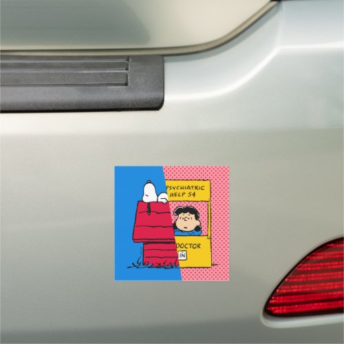 Peanuts  Snoopy  Lucy Half  Half Car Magnet