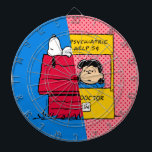 Peanuts | Snoopy & Lucy Half & Half Dart Board<br><div class="desc">Check out this fun Peanuts design featuring Snoopy and Lucy.</div>