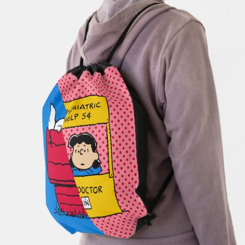 Peanuts  Snoopy  Lucy Half  Half Drawstring Bag