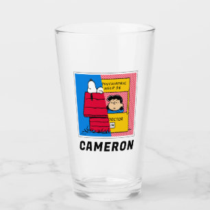 Peanuts Snoopy & Lucy Half & Half Glass