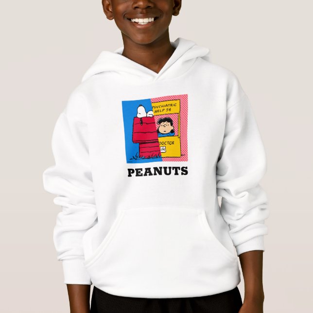 Peanuts | Snoopy & Lucy Half & Half Hoodie (Front)