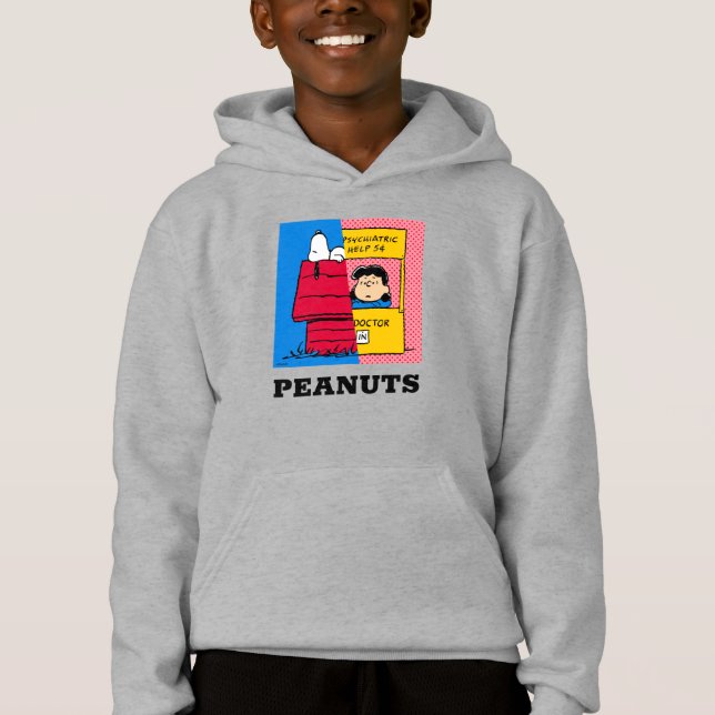 Peanuts | Snoopy & Lucy Half & Half Hoodie (Front)