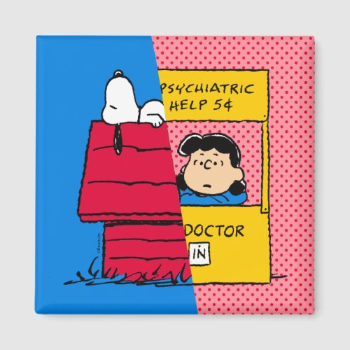 Peanuts  Snoopy  Lucy Half  Half Magnet