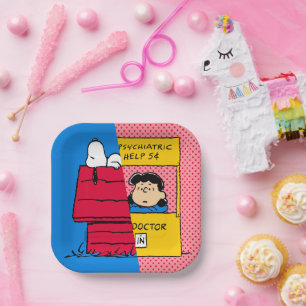 Peanuts   Snoopy & Lucy Half & Half Paper Plates
