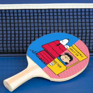 Peanuts   Snoopy & Lucy Half & Half Ping Pong Paddle
