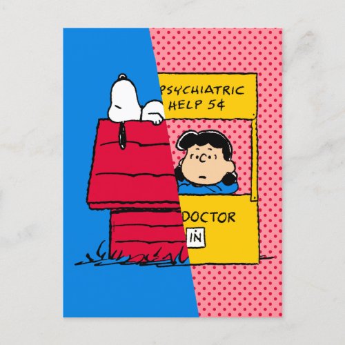 Peanuts  Snoopy  Lucy Half  Half Postcard