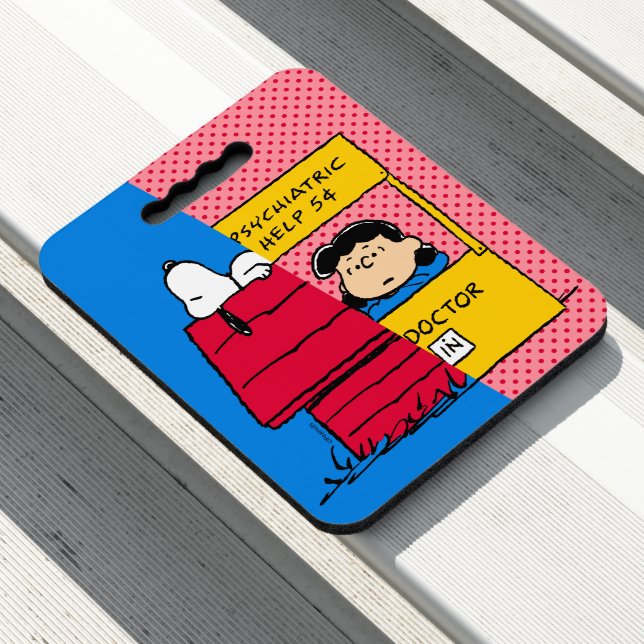 Peanuts | Snoopy & Lucy Half & Half Seat Cushion (In Situ)