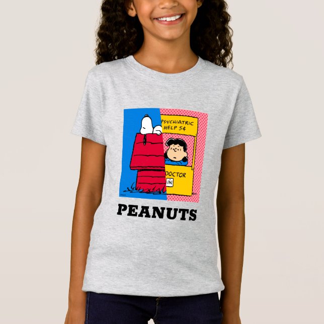 Peanuts | Snoopy & Lucy Half & Half T-Shirt (Front)
