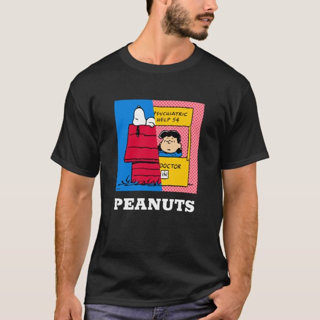 Peanuts | Snoopy & Lucy Half & Half T-Shirt (Front)