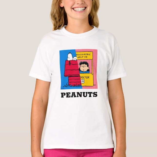 Peanuts | Snoopy & Lucy Half & Half T-Shirt (Front)
