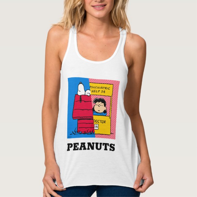Peanuts | Snoopy & Lucy Half & Half Tank Top (Front)