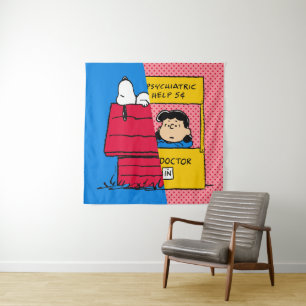 Peanuts Snoopy & Lucy Half & Half Tapestry