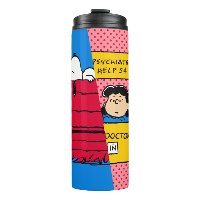 Peanuts | Snoopy & Lucy Half & Half Thermal Tumbler (Front)