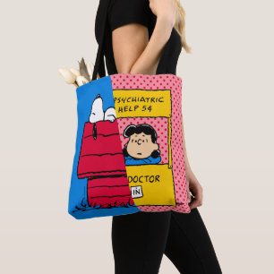 Peanuts Snoopy & Lucy Half & Half Tote Bag