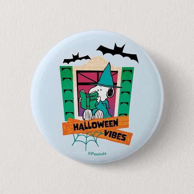 Peanuts Snoopy Magic Potions Halloween Button (Front)