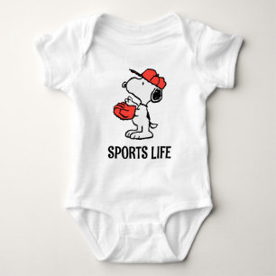 Peanuts Snoopy Making the Catch Baby Bodysuit