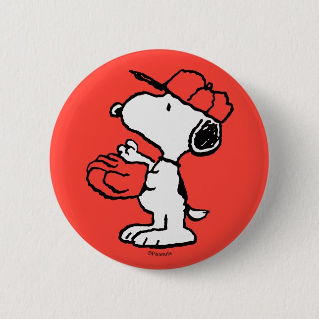 Peanuts | Snoopy Making the Catch Button (Front)