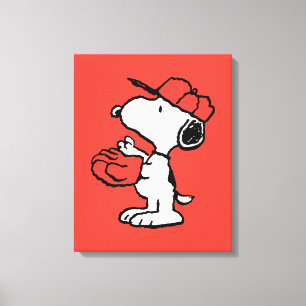 Peanuts Snoopy Making the Catch Canvas Print