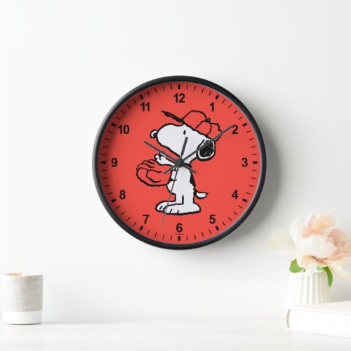 Peanuts  Snoopy Making the Catch Clock