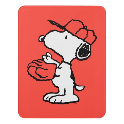 Peanuts  Snoopy Making the Catch Door Sign
