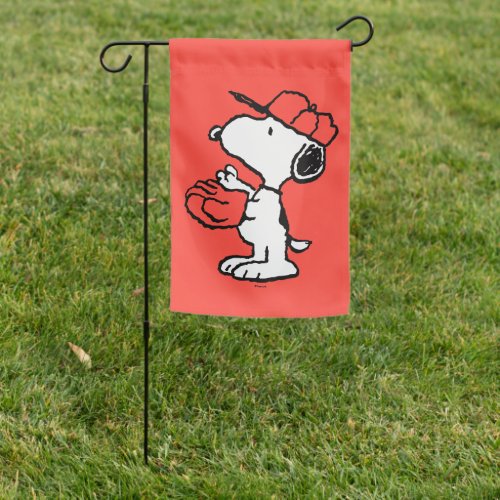 Peanuts  Snoopy Making the Catch Garden Flag