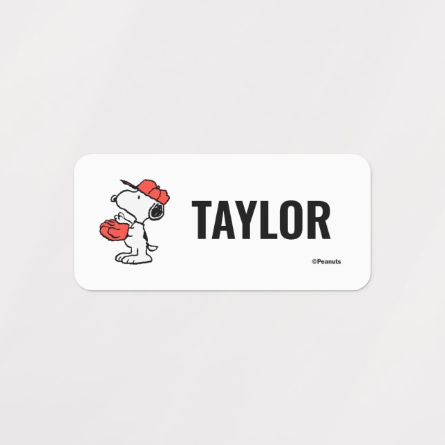 Peanuts | Snoopy Making the Catch Kids' Labels (Design 1)