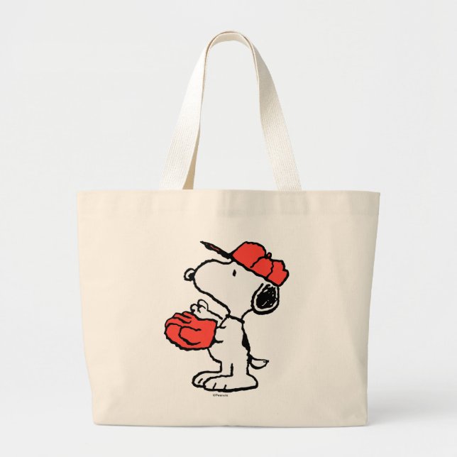 Peanuts | Snoopy Making the Catch Large Tote Bag (Front)