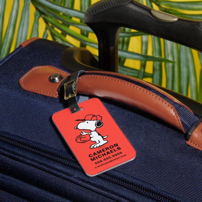Peanuts | Snoopy Making the Catch Luggage Tag (Front Insitu 1)
