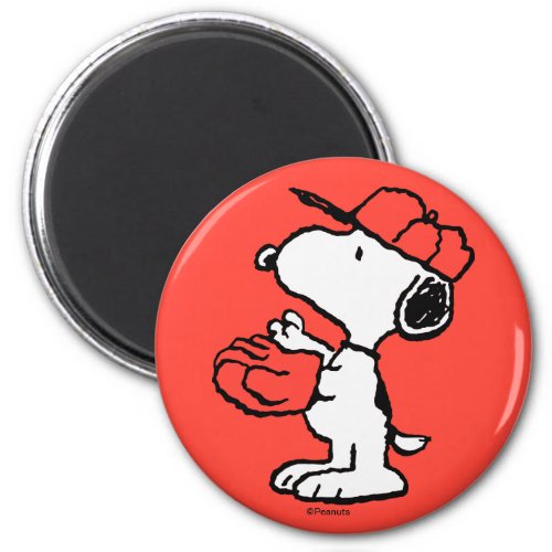 Peanuts  Snoopy Making the Catch Magnet