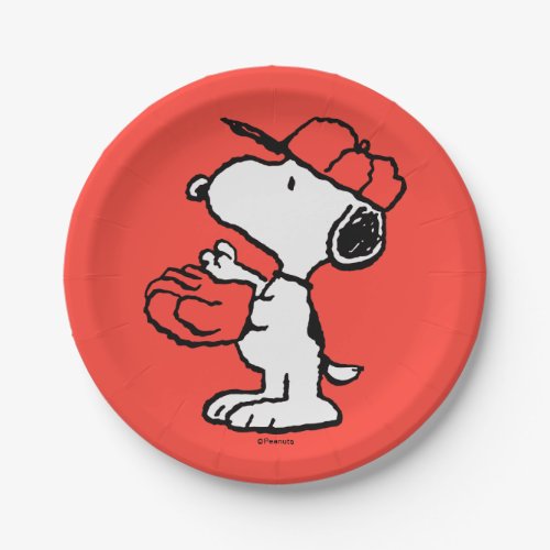 Peanuts  Snoopy Making the Catch Paper Plates