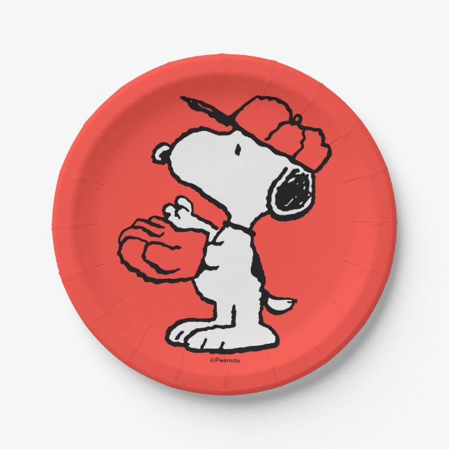 Peanuts | Snoopy Making the Catch Paper Plates (Front)