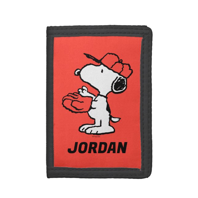 Peanuts | Snoopy Making the Catch Trifold Wallet (Front Vertical)